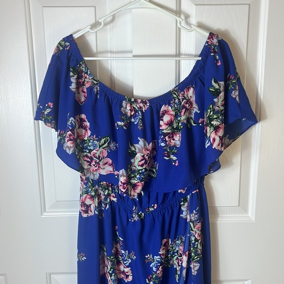 Soprano Off the Shoulder, Empire Waist, Bright Blue 1x - Picture 3 of 6